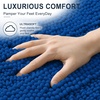 image:imageSmiry Thick Chenille Bathroom Rugs 30x20 Extra Soft Absorbent Striped Bath Rugs Rubber Backing Machine Wash Dry Bath Mats for Bathroom Floor Tub Shower Home Decor Accessories GreyDeep Navy Blue