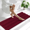 image:imageSmiry Thick Chenille Bathroom Rugs 30x20 Extra Soft Absorbent Striped Bath Rugs Rubber Backing Machine Wash Dry Bath Mats for Bathroom Floor Tub Shower Home Decor Accessories GreyBurgundy