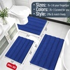 image:imageSmiry Thick Chenille Bathroom Rugs 30x20 Extra Soft Absorbent Striped Bath Rugs Rubber Backing Machine Wash Dry Bath Mats for Bathroom Floor Tub Shower Home Decor Accessories GreyRoyal Blue