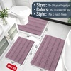 image:imageSmiry Thick Chenille Bathroom Rugs 30x20 Extra Soft Absorbent Striped Bath Rugs Rubber Backing Machine Wash Dry Bath Mats for Bathroom Floor Tub Shower Home Decor Accessories GreyDeep Plum