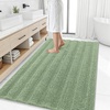 image:imageSmiry Thick Chenille Bathroom Rugs 30x20 Extra Soft Absorbent Striped Bath Rugs Rubber Backing Machine Wash Dry Bath Mats for Bathroom Floor Tub Shower Home Decor Accessories GreySage Green