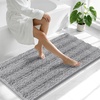 image:imageSmiry Thick Chenille Bathroom Rugs 30x20 Extra Soft Absorbent Striped Bath Rugs Rubber Backing Machine Wash Dry Bath Mats for Bathroom Floor Tub Shower Home Decor Accessories GreyGrey