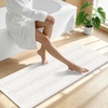 image:imageSmiry Thick Chenille Bathroom Rugs 30x20 Extra Soft Absorbent Striped Bath Rugs Rubber Backing Machine Wash Dry Bath Mats for Bathroom Floor Tub Shower Home Decor Accessories GreyIvory