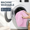 image:imageSmiry Thick Chenille Bathroom Rugs 30x20 Extra Soft Absorbent Striped Bath Rugs Rubber Backing Machine Wash Dry Bath Mats for Bathroom Floor Tub Shower Home Decor Accessories GreyPink