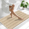 image:imageSmiry Thick Chenille Bathroom Rugs 30x20 Extra Soft Absorbent Striped Bath Rugs Rubber Backing Machine Wash Dry Bath Mats for Bathroom Floor Tub Shower Home Decor Accessories GreyBeige