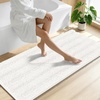 image:imageSmiry Thick Chenille Bathroom Rugs 30x20 Extra Soft Absorbent Striped Bath Rugs Rubber Backing Machine Wash Dry Bath Mats for Bathroom Floor Tub Shower Home Decor Accessories GreyIvory