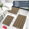 image:imageSmiry Thick Chenille Bathroom Rugs 30x20 Extra Soft Absorbent Striped Bath Rugs Rubber Backing Machine Wash Dry Bath Mats for Bathroom Floor Tub Shower Home Decor Accessories GreyTan