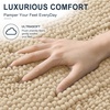 image:imageSmiry Thick Chenille Bathroom Rugs 30x20 Extra Soft Absorbent Striped Bath Rugs Rubber Backing Machine Wash Dry Bath Mats for Bathroom Floor Tub Shower Home Decor Accessories GreyBeige