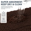 image:imageSmiry Thick Chenille Bathroom Rugs 30x20 Extra Soft Absorbent Striped Bath Rugs Rubber Backing Machine Wash Dry Bath Mats for Bathroom Floor Tub Shower Home Decor Accessories GreyBrown