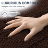 image:imageSmiry Thick Chenille Bathroom Rugs 30x20 Extra Soft Absorbent Striped Bath Rugs Rubber Backing Machine Wash Dry Bath Mats for Bathroom Floor Tub Shower Home Decor Accessories GreyBrown