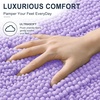 image:imageSmiry Thick Chenille Bathroom Rugs 30x20 Extra Soft Absorbent Striped Bath Rugs Rubber Backing Machine Wash Dry Bath Mats for Bathroom Floor Tub Shower Home Decor Accessories GreyLavender