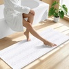 image:imageSmiry Thick Chenille Bathroom Rugs 30x20 Extra Soft Absorbent Striped Bath Rugs Rubber Backing Machine Wash Dry Bath Mats for Bathroom Floor Tub Shower Home Decor Accessories GreyWhite