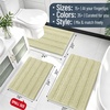 image:imageSmiry Thick Chenille Bathroom Rugs 30x20 Extra Soft Absorbent Striped Bath Rugs Rubber Backing Machine Wash Dry Bath Mats for Bathroom Floor Tub Shower Home Decor Accessories GreyVanilla