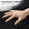 image:imageSmiry Thick Chenille Bathroom Rugs 30x20 Extra Soft Absorbent Striped Bath Rugs Rubber Backing Machine Wash Dry Bath Mats for Bathroom Floor Tub Shower Home Decor Accessories GreyBlack