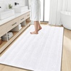 image:imageSmiry Thick Chenille Bathroom Rugs 30x20 Extra Soft Absorbent Striped Bath Rugs Rubber Backing Machine Wash Dry Bath Mats for Bathroom Floor Tub Shower Home Decor Accessories GreyWhite