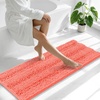 image:imageSmiry Thick Chenille Bathroom Rugs 30x20 Extra Soft Absorbent Striped Bath Rugs Rubber Backing Machine Wash Dry Bath Mats for Bathroom Floor Tub Shower Home Decor Accessories GreyCoral
