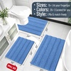 image:imageSmiry Thick Chenille Bathroom Rugs 30x20 Extra Soft Absorbent Striped Bath Rugs Rubber Backing Machine Wash Dry Bath Mats for Bathroom Floor Tub Shower Home Decor Accessories GreyCornflower Blue