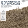 image:imageSmiry Thick Chenille Bathroom Rugs 30x20 Extra Soft Absorbent Striped Bath Rugs Rubber Backing Machine Wash Dry Bath Mats for Bathroom Floor Tub Shower Home Decor Accessories GreyTan