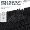 image:imageSmiry Thick Chenille Bathroom Rugs 30x20 Extra Soft Absorbent Striped Bath Rugs Rubber Backing Machine Wash Dry Bath Mats for Bathroom Floor Tub Shower Home Decor Accessories GreyBlack