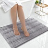 image:imageSmiry Thick Chenille Bathroom Rugs 30x20 Extra Soft Absorbent Striped Bath Rugs Rubber Backing Machine Wash Dry Bath Mats for Bathroom Floor Tub Shower Home Decor Accessories GreyGrey