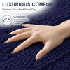 image:imageSmiry Thick Chenille Bathroom Rugs 30x20 Extra Soft Absorbent Striped Bath Rugs Rubber Backing Machine Wash Dry Bath Mats for Bathroom Floor Tub Shower Home Decor Accessories GreyTwilight Sapphire