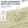 image:imageSmiry Thick Chenille Bathroom Rugs 30x20 Extra Soft Absorbent Striped Bath Rugs Rubber Backing Machine Wash Dry Bath Mats for Bathroom Floor Tub Shower Home Decor Accessories GreyVanilla