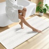 image:imageSmiry Thick Chenille Bathroom Rugs 30x20 Extra Soft Absorbent Striped Bath Rugs Rubber Backing Machine Wash Dry Bath Mats for Bathroom Floor Tub Shower Home Decor Accessories GreyIvory