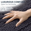image:imageSmiry Thick Chenille Bathroom Rugs 30x20 Extra Soft Absorbent Striped Bath Rugs Rubber Backing Machine Wash Dry Bath Mats for Bathroom Floor Tub Shower Home Decor Accessories GreyDark Grey