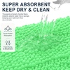 image:imageSmiry Thick Chenille Bathroom Rugs 30x20 Extra Soft Absorbent Striped Bath Rugs Rubber Backing Machine Wash Dry Bath Mats for Bathroom Floor Tub Shower Home Decor Accessories GreyMint Green