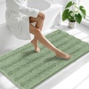 image:imageSmiry Thick Chenille Bathroom Rugs 30x20 Extra Soft Absorbent Striped Bath Rugs Rubber Backing Machine Wash Dry Bath Mats for Bathroom Floor Tub Shower Home Decor Accessories GreySage Green