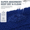 image:imageSmiry Thick Chenille Bathroom Rugs 30x20 Extra Soft Absorbent Striped Bath Rugs Rubber Backing Machine Wash Dry Bath Mats for Bathroom Floor Tub Shower Home Decor Accessories GreyNavy