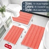image:imageSmiry Thick Chenille Bathroom Rugs 30x20 Extra Soft Absorbent Striped Bath Rugs Rubber Backing Machine Wash Dry Bath Mats for Bathroom Floor Tub Shower Home Decor Accessories GreyCoral