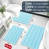 image:imageSmiry Thick Chenille Bathroom Rugs 30x20 Extra Soft Absorbent Striped Bath Rugs Rubber Backing Machine Wash Dry Bath Mats for Bathroom Floor Tub Shower Home Decor Accessories GreySky Blue