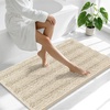 image:imageSmiry Thick Chenille Bathroom Rugs 30x20 Extra Soft Absorbent Striped Bath Rugs Rubber Backing Machine Wash Dry Bath Mats for Bathroom Floor Tub Shower Home Decor Accessories GreySand
