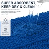 image:imageSmiry Thick Chenille Bathroom Rugs 30x20 Extra Soft Absorbent Striped Bath Rugs Rubber Backing Machine Wash Dry Bath Mats for Bathroom Floor Tub Shower Home Decor Accessories GreyDeep Navy Blue