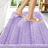 image:imageSmiry Thick Chenille Bathroom Rugs 30x20 Extra Soft Absorbent Striped Bath Rugs Rubber Backing Machine Wash Dry Bath Mats for Bathroom Floor Tub Shower Home Decor Accessories GreyLavender