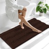 image:imageSmiry Thick Chenille Bathroom Rugs 30x20 Extra Soft Absorbent Striped Bath Rugs Rubber Backing Machine Wash Dry Bath Mats for Bathroom Floor Tub Shower Home Decor Accessories GreyBrown