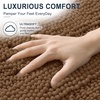image:imageSmiry Thick Chenille Bathroom Rugs 30x20 Extra Soft Absorbent Striped Bath Rugs Rubber Backing Machine Wash Dry Bath Mats for Bathroom Floor Tub Shower Home Decor Accessories GreyMocha