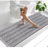 image:imageSmiry Thick Chenille Bathroom Rugs 30x20 Extra Soft Absorbent Striped Bath Rugs Rubber Backing Machine Wash Dry Bath Mats for Bathroom Floor Tub Shower Home Decor Accessories GreyGrey