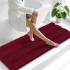 image:imageSmiry Thick Chenille Bathroom Rugs 30x20 Extra Soft Absorbent Striped Bath Rugs Rubber Backing Machine Wash Dry Bath Mats for Bathroom Floor Tub Shower Home Decor Accessories GreyBurgundy