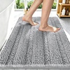 image:imageSmiry Thick Chenille Bathroom Rugs 30x20 Extra Soft Absorbent Striped Bath Rugs Rubber Backing Machine Wash Dry Bath Mats for Bathroom Floor Tub Shower Home Decor Accessories GreyLight Grey