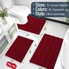 image:imageSmiry Thick Chenille Bathroom Rugs 30x20 Extra Soft Absorbent Striped Bath Rugs Rubber Backing Machine Wash Dry Bath Mats for Bathroom Floor Tub Shower Home Decor Accessories GreyRed