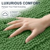 image:imageSmiry Thick Chenille Bathroom Rugs 30x20 Extra Soft Absorbent Striped Bath Rugs Rubber Backing Machine Wash Dry Bath Mats for Bathroom Floor Tub Shower Home Decor Accessories GreyOlive Green