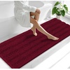 image:imageSmiry Thick Chenille Bathroom Rugs 30x20 Extra Soft Absorbent Striped Bath Rugs Rubber Backing Machine Wash Dry Bath Mats for Bathroom Floor Tub Shower Home Decor Accessories GreyBurgundy