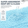 image:imageSmiry Thick Chenille Bathroom Rugs 30x20 Extra Soft Absorbent Striped Bath Rugs Rubber Backing Machine Wash Dry Bath Mats for Bathroom Floor Tub Shower Home Decor Accessories GreySky Blue