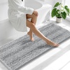 image:imageSmiry Thick Chenille Bathroom Rugs 30x20 Extra Soft Absorbent Striped Bath Rugs Rubber Backing Machine Wash Dry Bath Mats for Bathroom Floor Tub Shower Home Decor Accessories GreyLight Grey