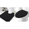 image:imageSmiry Bathroom Rugs U Shaped 24x20 and Toilet Lid Cover 175x15 Soft and Absorbent Bath Mat Machine Washable NonSlip Plush Carpet Runner for Tub Shower and Floor Home DecorBlack