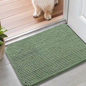 image:imageSmiry Dog Door Mat for Muddy Paws 24x16 Absorbent Microfiber Dirt Trapper Pet Doormat NonSlip Washable Quick Dry Chenille Front Door Mat Entryway Rug for Indoor and Outdoor GreyOlive Green