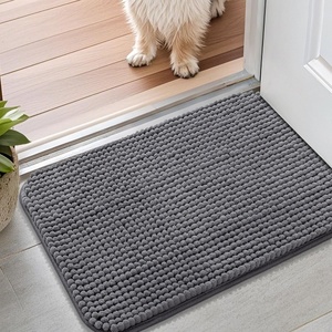 image:imageSmiry Dog Door Mat for Muddy Paws 24x16 Absorbent Microfiber Dirt Trapper Pet Doormat NonSlip Washable Quick Dry Chenille Front Door Mat Entryway Rug for Indoor and Outdoor GreyDark Grey