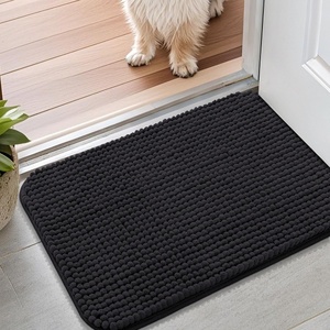 image:imageSmiry Dog Door Mat for Muddy Paws 24x16 Absorbent Microfiber Dirt Trapper Pet Doormat NonSlip Washable Quick Dry Chenille Front Door Mat Entryway Rug for Indoor and Outdoor GreyBlack